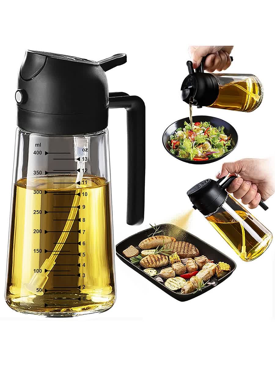 2-in-1 Ölsprüher & Ölspender (Glas, 470 ml)