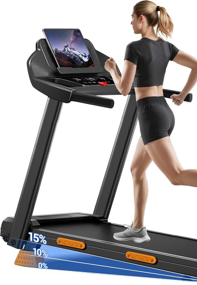 Umay Faltbares Laufband für Zuhause – 12 km/h, Steigung bis 14 %, 3,0 PS